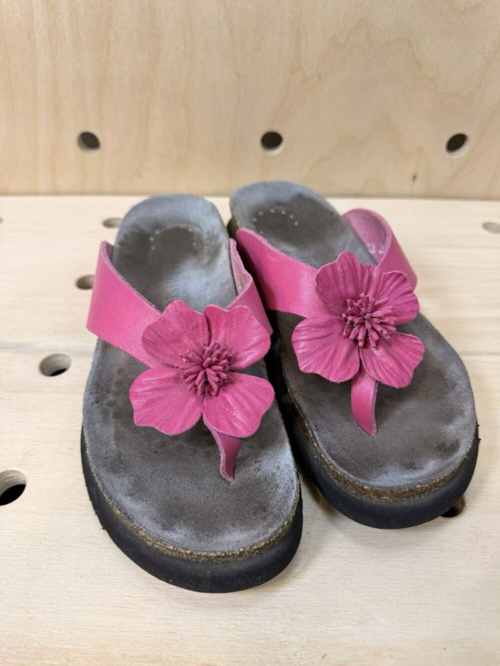 Mephisto Violette Womens Pink Flower Leather Flip Flop Thong Sandal EU 38 US 7.5 - Picture 4 of 12